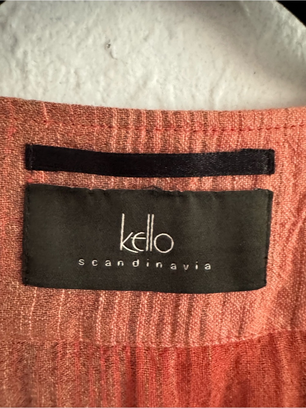 KELLO SCANDINAVIA ORANGE RUST HUES OF FALL ELEVATED CAMPFIRE LINEN JACKET US 12 - Picture 5 of 8